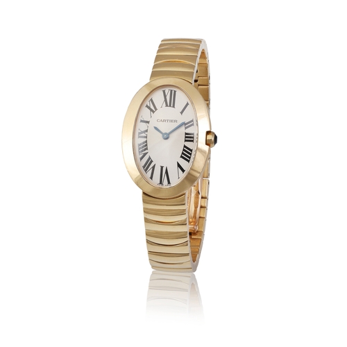 55 - CARTIER   REF. 3208, BAIGNOIRE, 18K YELLOW GOLD  An 18K yellow gold, quartz lady’s bracelet watch  Y... 