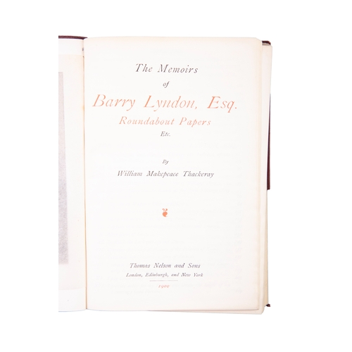 120 - THOMAS NELSON & SONS   The Works of William Makepeace Thackeray, New Century Library, 1900. Red calf... 