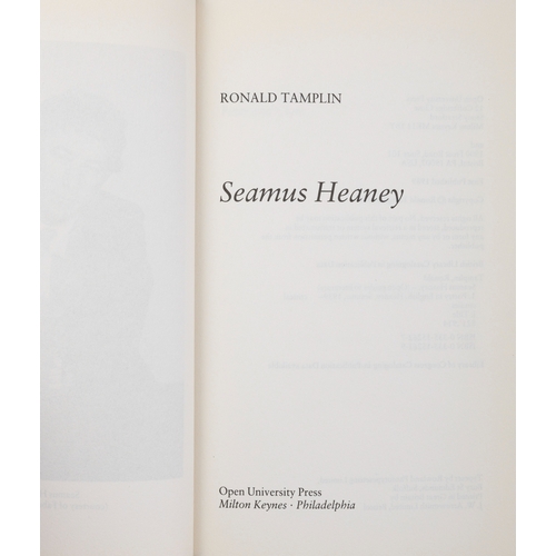 16 - TAMPLIN, RONALD   Seamus Heaney, Milton Keynes/Philadelphia, Open University Press, 1989. Paperback.... 