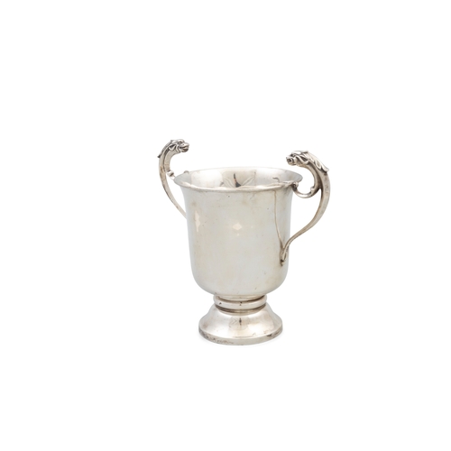 170 - A SILVER TWIN HANDLED CUP,  Birmingham c.1924, maker's mark of G W Aldridge, with applied cast drago... 