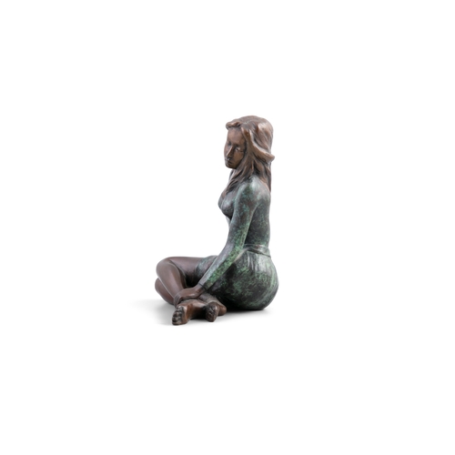 185 - JONATHAN WYLDER (B.1957) Seated woman Bronze, 13.5cm high Signed and dated '1995 Wylder' to undersid... 