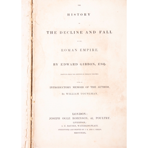 196 - A COLLECTION OF BOOKS OF GREEK AND ROMAN INTEREST COMPRISING,  -Gibbon, Edward, 'The History of the ... 