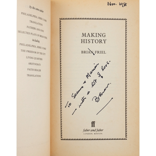 21 - FRIEL, BRIAN  Making History, London Faber and Faber, 1989. First Edition. Signed and inscribed to i... 