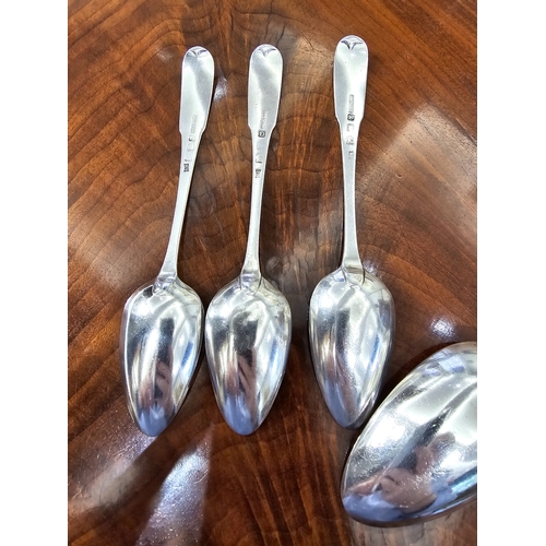 234 - A PAIR OF IRISH PROVINCIAL SILVER FIDDLE PATTERN SERVING SPOONS   stamped 'GIBSON', also stamped wit... 