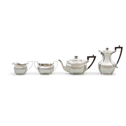 240 - A SILVER FOUR PIECE TEA SERVICE   Sheffield, c.1920, mark of James Dixon & Sons Ltd., comprising a t... 