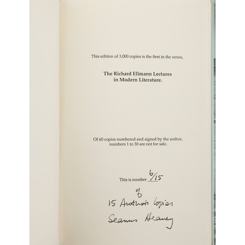 26 - HEANEY, SEAMUS  The Place of Writing, Atlanta, Scholar's Press, 1989. Limited edition 3,000 copies, ... 