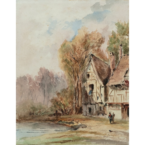 281 - J.A. AITKEN RSW Summer on the Dutch Canal Watercolour, 11.5 x 19cm Signed And three further Victoria... 