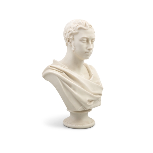 335 - AFTER MARSHALL WOOD (SCULP.)  A 19th century Copeland parian bust of Prince Albert, published by Cry... 