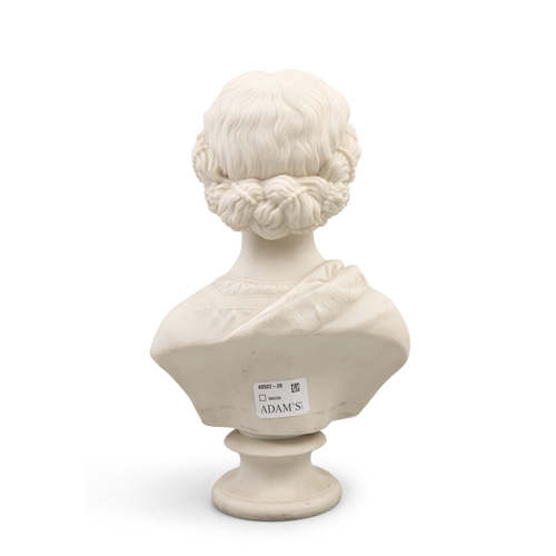 336 - A 19TH CENTURY PARIAN BUST OF THE YOUNG QUEEN VICTORIA,   published by Crystal Palace Art Union (186... 