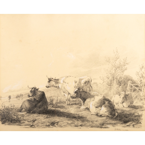 340 - J.P. WINTER  Cattle Resting Pencil, 34 x 42cm Signed indistinctly and dated May 1844