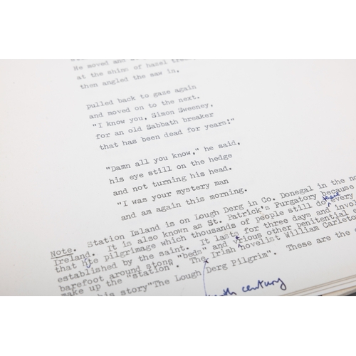 38 - HEANEY, SEAMUS  Station Island, three copies of the script typed, with edits and annotations in pen.... 