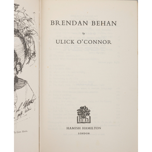 39 - O'CONNOR, ULICK  Brendan Behan, London, Hamish Hamilton, 1970. First Edition. Review copy with paper... 