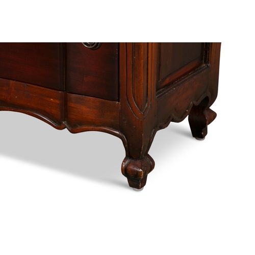 393 - A PAIR OF DUTCH STYLE BEDSIDE CHESTS,   of compact rectangular form each with wavy rims and two deep... 