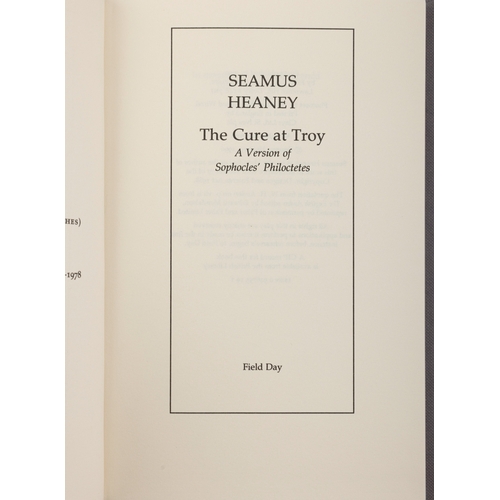 4 - HEANEY, SEAMUS   The Cure at Troy: After 'Philoctetes' by Sophocles. Derry, Field Day, 1990. Signed ... 