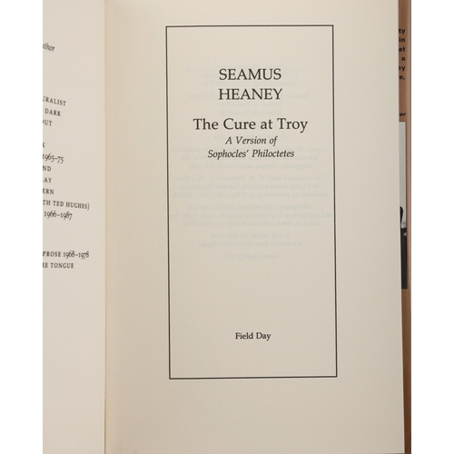 4 - HEANEY, SEAMUS   The Cure at Troy: After 'Philoctetes' by Sophocles. Derry, Field Day, 1990. Signed ... 