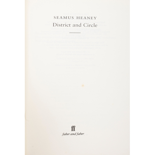 45 - HEANEY, SEAMUS District and Circle, London, Faber and Faber Limited, 2006. First edition. Green clot... 