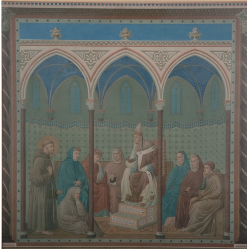 454 - AFTER GIOTTO St Francis preaching to Pope Honorius III Lithograph, 80 x 60cm