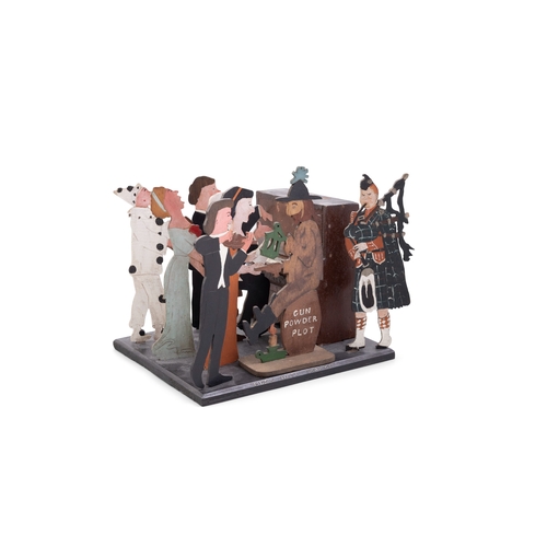 479 - A COLLECTION OF PAINTED FLAT-CUT TIMBER GROUP CARICATURE TABLE MODELS   entitled 'Music hath Charms'... 