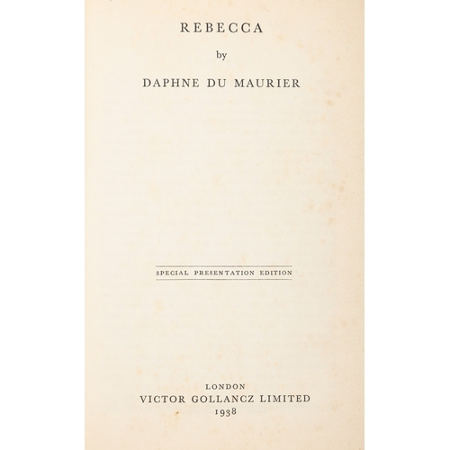 54 - DU MAURIER, DAPHNE  Rebecca. London, Victor Gollancz Limited, 1938. Special Presentation Edition. Bl... 