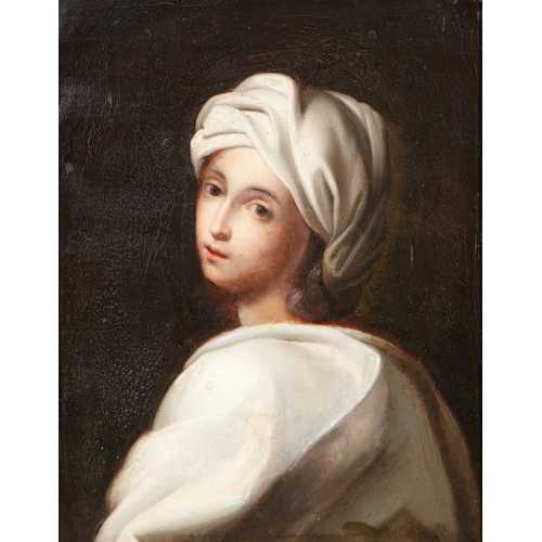 76 - AFTER GUIDO RENI  Portraits of a Sibyl and Beatrice Cenci A pair, oils on canvas, each 33.5 x 26.5cm