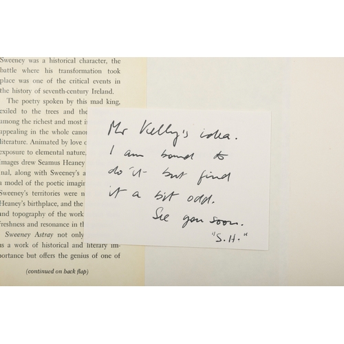 8 - HEANEY, SEAMUS  Sweeney Astray: A Version from the Irish, New York, Farrar, Straus Giroux, 1984. Fir... 