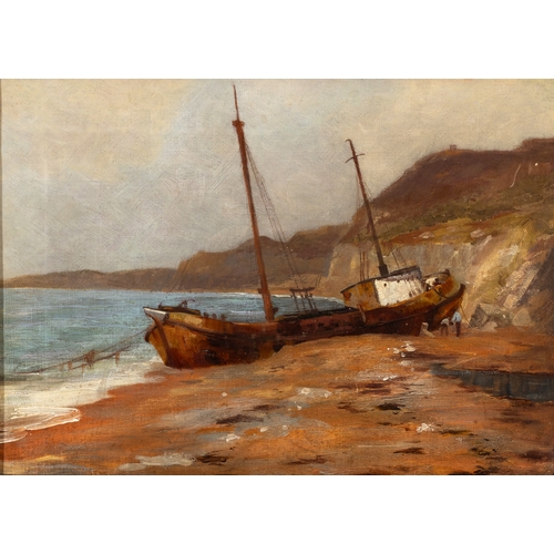 83 - EDWIN HAYES RHA (1819-1904) The Iron Trawler Oil on canvas, 24 x 34cm Inscribed verso   Provenance: ... 