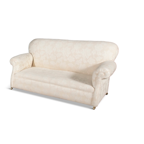 198 - ***ADDITIONAL LOT***
A CREAM TWO SEATER SETTEE

with out scrolling arms, raised back, upholstered in... 