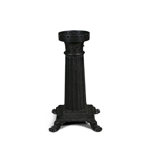 2 - A VICTORIAN BLACK PAINTED CAST-IRON FOUNTAIN STAND,   92cm high