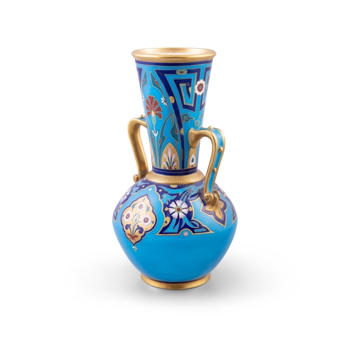 21 - A VICTORIAN 'CLOISONNÉ' PORCELAIN VASE, BY CHRISTOPHER DRESSER (1834-1904) FOR MINTON & CO. CIRCA 18... 