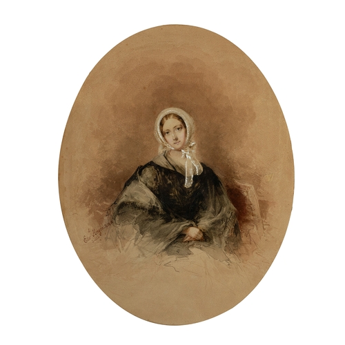 33 - EDWARD HAYES RHA (1797-1864)  Portrait of a Lady Signed and inscribed 'Edw'd Hayes RHA Dublin' Water... 