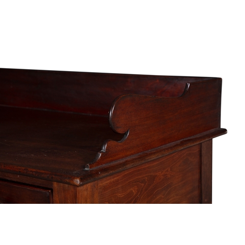 499 - A GEORGE IV MAHOGANY SIDE TABLE CIRCA 1825,  the three-quarter gallery top above two frieze drawers ... 