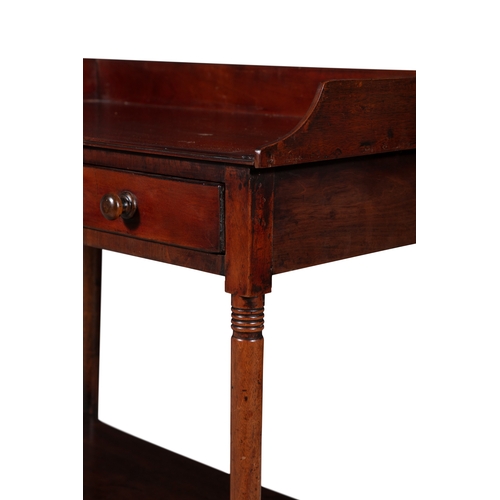 509 - AN EARLY VICTORIAN MAHOGANY COMPACT WASHSTAND CIRCA 1840,  of rectangular form with raised three-qua... 