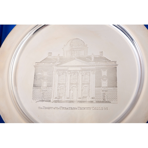 60 - A CASED COMMEMORATIVE SILVER PLATE,  Dublin 1972, makers mark of the Royal Irish Silver Co., limited... 