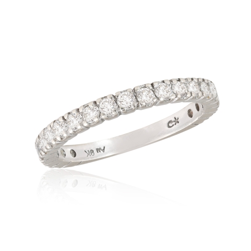 264A - A DIAMOND HALF ETERNITY RING  Set with brilliant-cut diamonds, in 9K gold, ring size L½     * This l... 