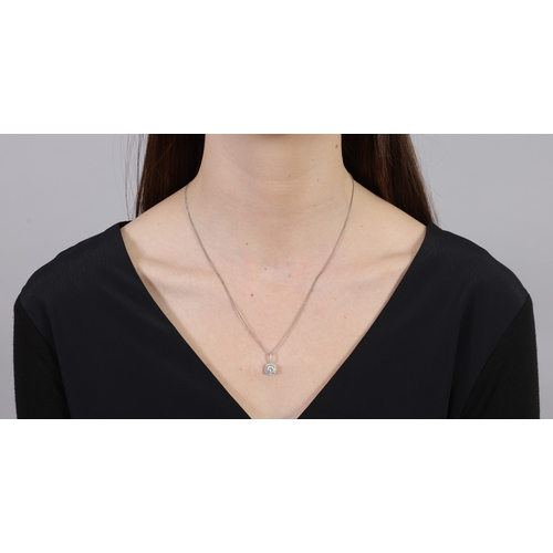 265 - A DIAMOND PENDANT NECKLACE  Set with a brilliant-cut diamond weighing approximately 0.95ct, framed b... 