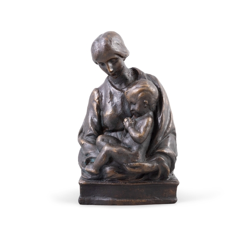 29 - Albert Power RHA (1881-1945)  Mother and Child Bronze, 22.9cm (9'') high Signed     Exhibited: Sligo... 