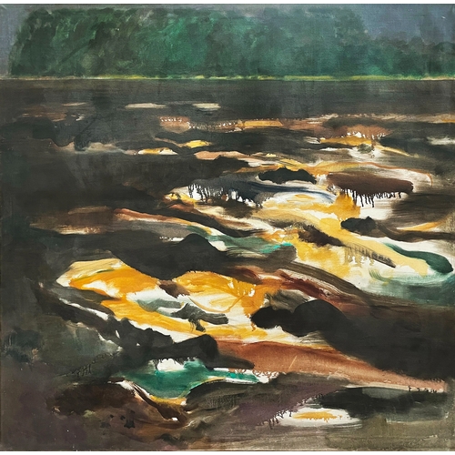 38 - Barrie Cooke (1931-2014)  Dark Lake Surface Oil on canvas, 152.5 x 152.5cm (60 x 60) Signed, inscrib... 