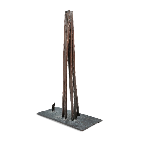 47 - Deborah Brown (1927-2023)  Seeking Shelter (1990) Bronze, 37 x 18 x 60cm high (14½ x 7 x 23¾)  Signe... 