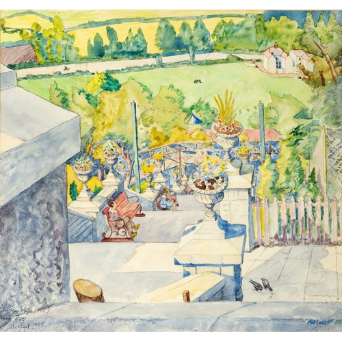 57 - Harry Kernoff RHA (1900-1974)  Bellview Steps (100), Belfast Zoo (1935) Watercolour, 28.5 x 30cm (11... 