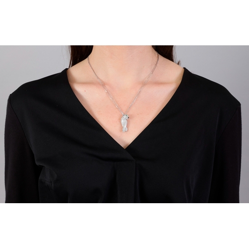 86 - CARTIER: A DIAMOND, EMERALD AND ONYX 'PANTHÈRE DE CARTIER' PENDANT NECKLACE, CIRCA 2012  Designed as... 