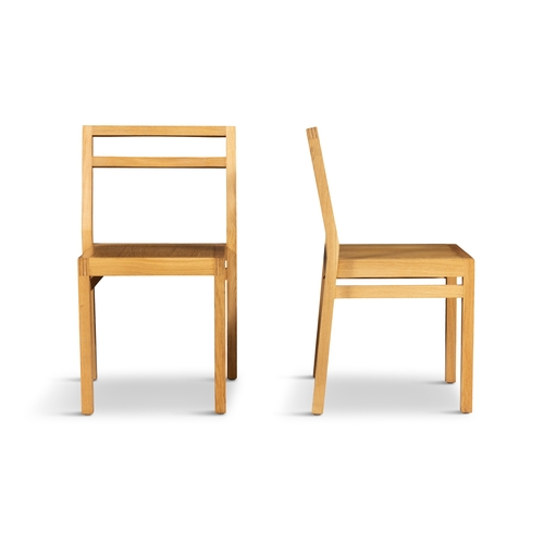105 - TADHG & SIMON O'DRISCOLL
A pair of stacking 'DC' chairs by Tadhg & Simon O'Driscoll. With maker's la... 