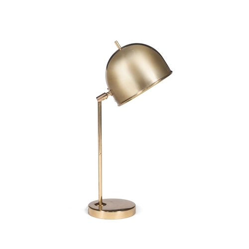 112 - BERGBOMS  Gilt metal desk lamp by Bergboms. Sweden, c.1960. With maker’s stamp. 55 cm (h)