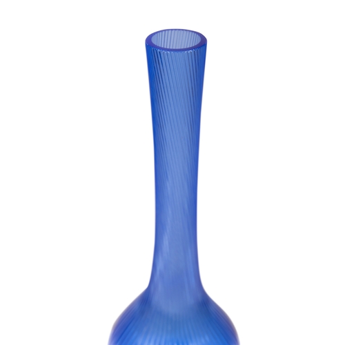 122 - DAUM  A blue glass stem vase by Daum, France. Signed. 35cm (h)
