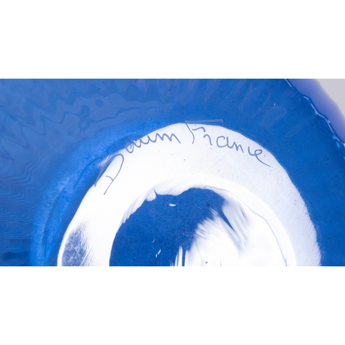 122 - DAUM  A blue glass stem vase by Daum, France. Signed. 35cm (h)