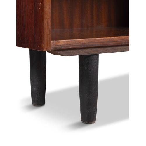 123 - BOOKCASE  A Danish rosewood open bookcase, four compartments, adjustable shelving, 118 x 31 x 79cm (... 