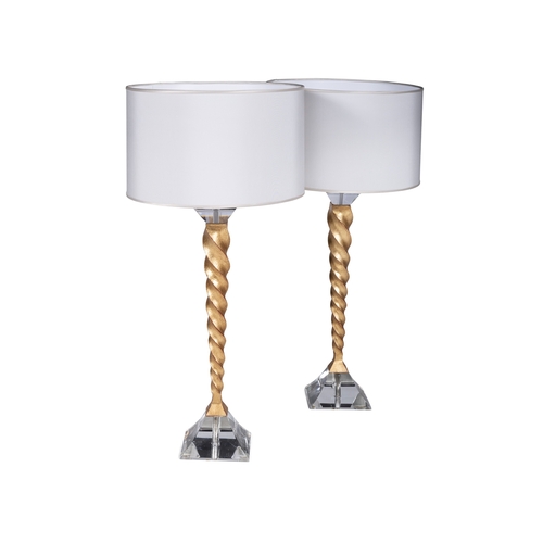 128 - BANCI  A pair of table lamps by Banci, Florence. 83 cm (h).
