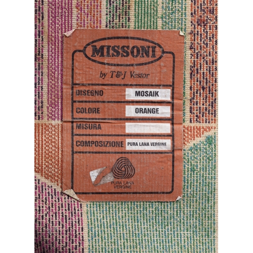 132 - MISSONI  A Missoni rug by T.J. Vestor, with maker’s label. 185 × 125cm