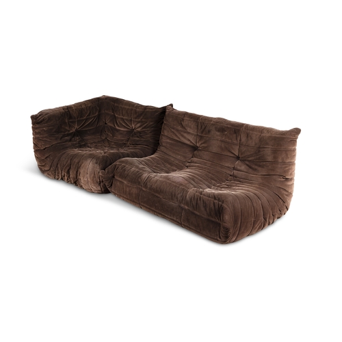 133 - MICHAEL DUCAROY (1925-2009)  A Brown Corduroy 2 Seater and Corner Seat Togo by Michael Ducaroy for L... 