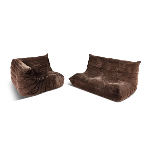 133 - MICHAEL DUCAROY (1925-2009)  A Brown Corduroy 2 Seater and Corner Seat Togo by Michael Ducaroy for L... 