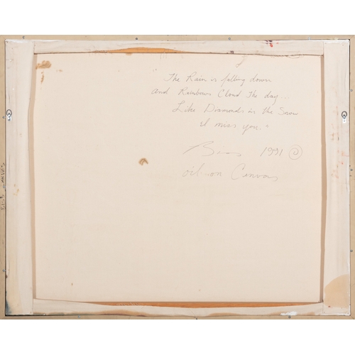 138 - EARL BISS (NATIVE AMERICAN, 1947-1998)  'The Rain is Falling Down and Rainbow Cloud the Day like Dia... 